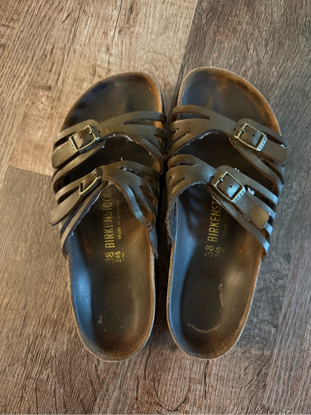 Birkenstock Women's Brown Strappy Slide Sandals - Picture 3 of 5